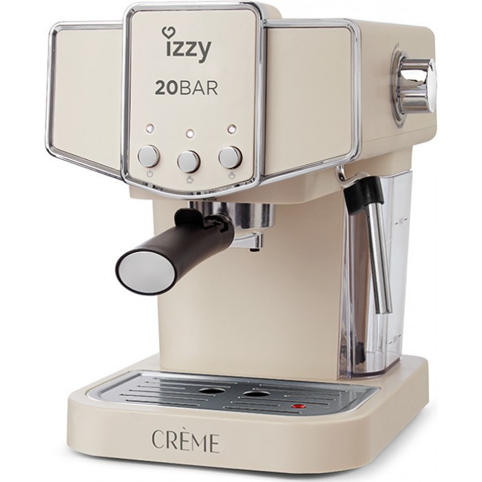 IZZY Crème IZ-6001 (223777) Μηχανή Espresso 1100W Πίεσης 20bar ΕΩΣ 12 ΔΟΣΕΙΣ